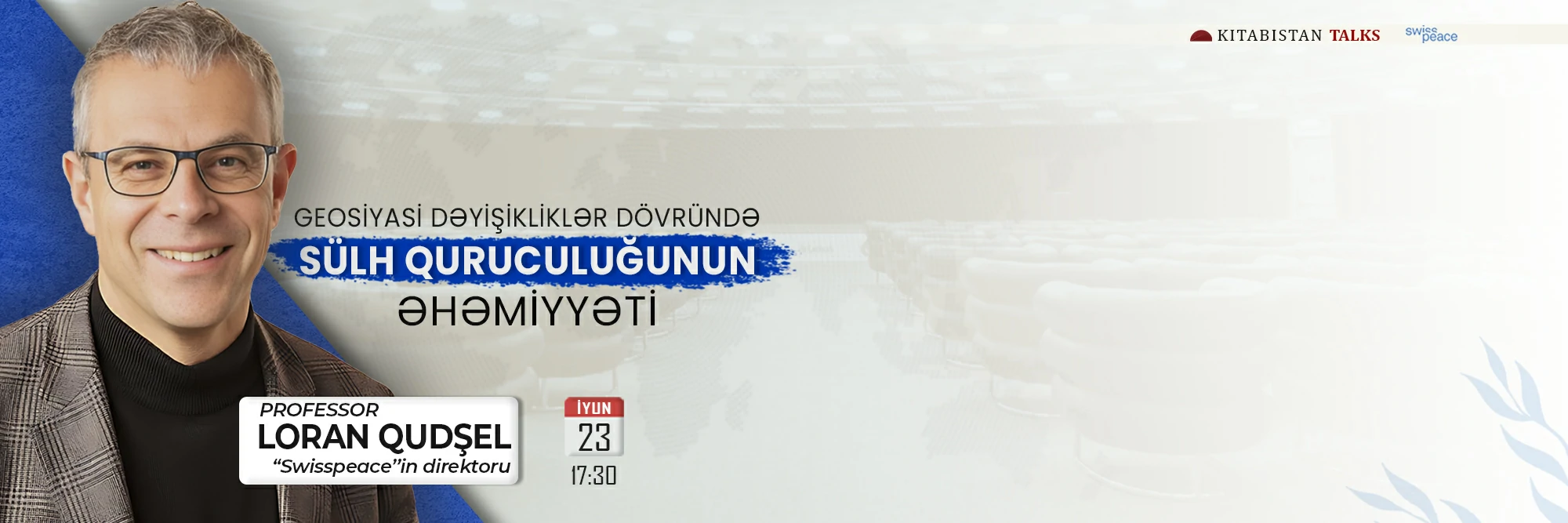 Xose Borqinonun Bakı konfransı. 5 May 2024. Secretary General Jose Borghino of the IPA gives a conference at Kitabistan Talks.